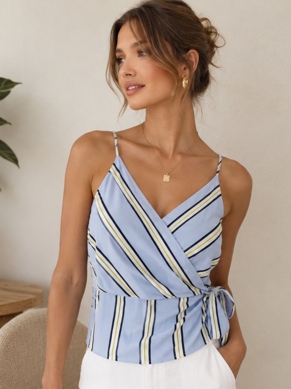 Banana Republic Striped Wrap Cami Top Size XSP